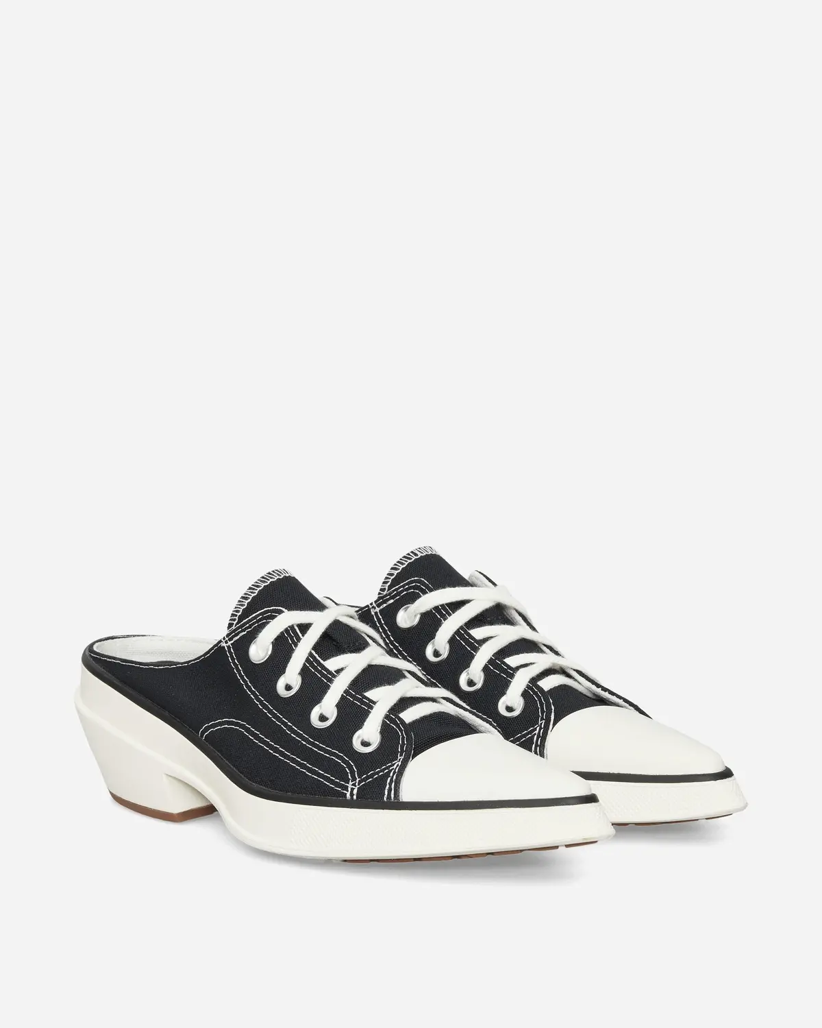 Women's Chuck 70 De Luxe Pointed Mule Heel Platform Sneakers Black 2