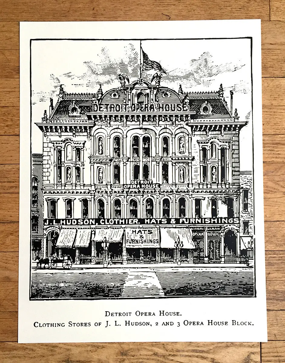 Detroit Opera House & J. L. Hudson's Art Print 1