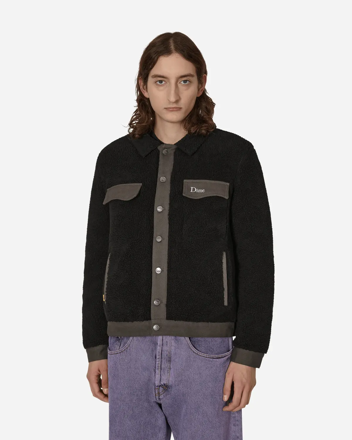 Sherpa Denim Jacket Black 1