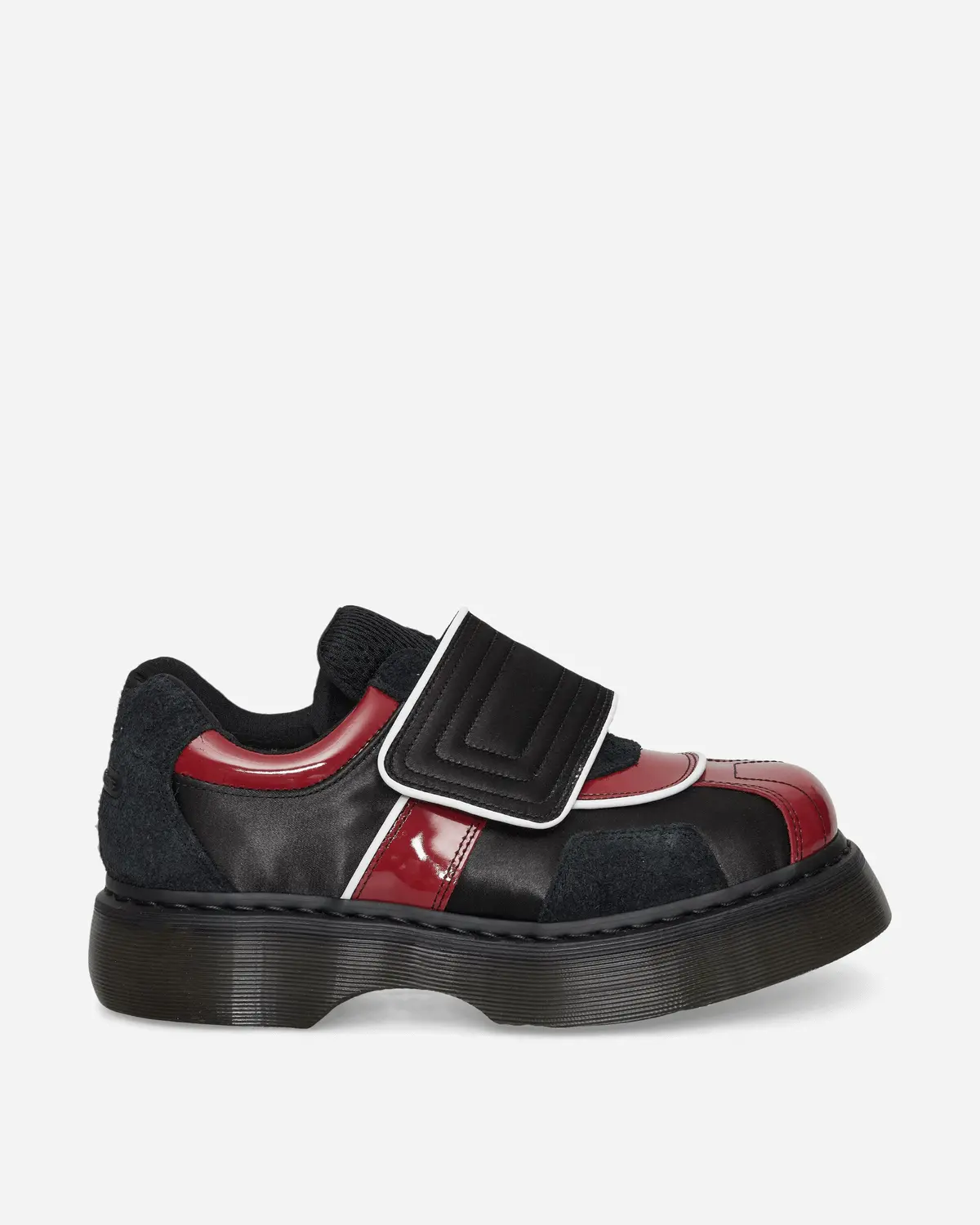 Women's Buzz Strap Satin Lux High Gloss Patent Loafers Black / Scarlet Red 1