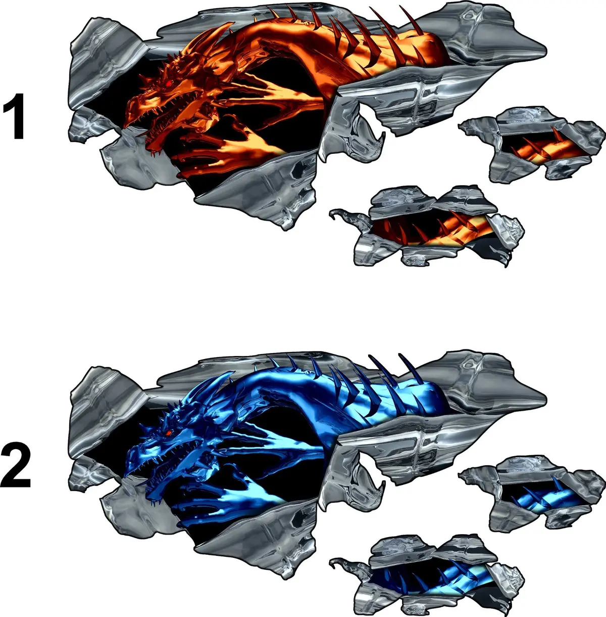 Dragon Tear Hood Decal – 3-Piece Set For Cars & Trucks 2