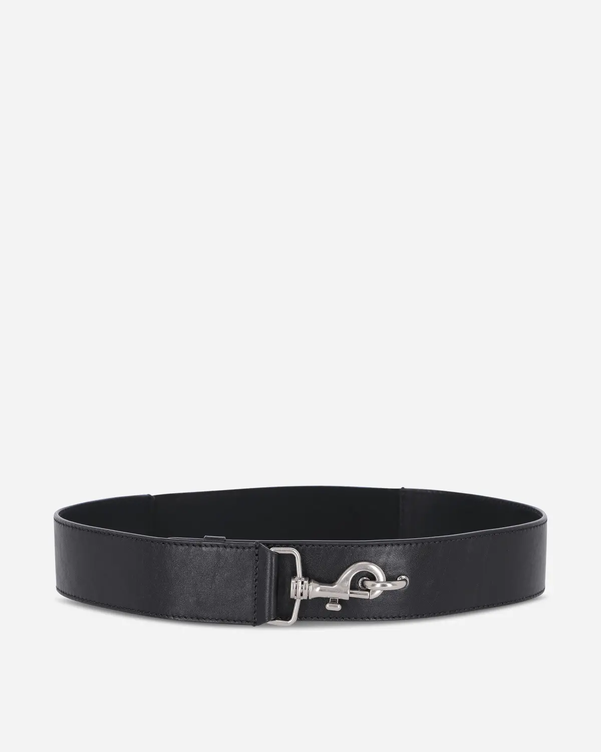 Elasticated Leather Belt Black 1