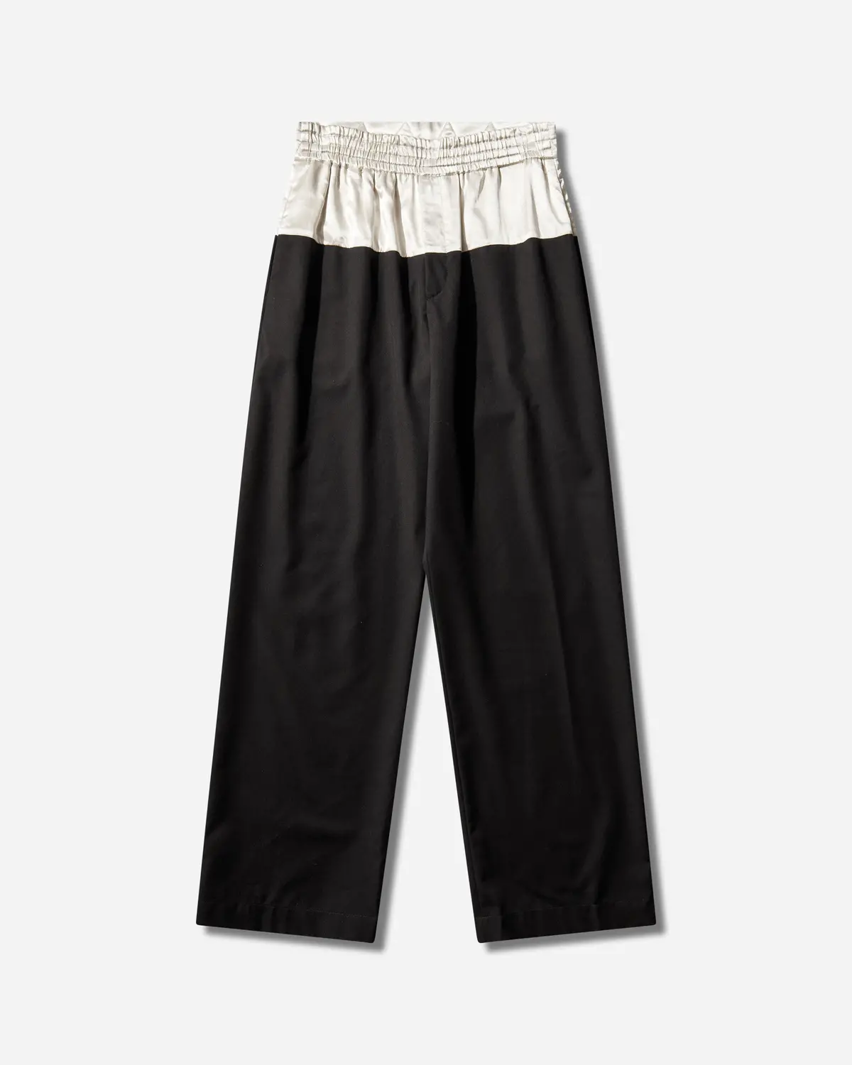Men's Contrast Waist Pants Black 1