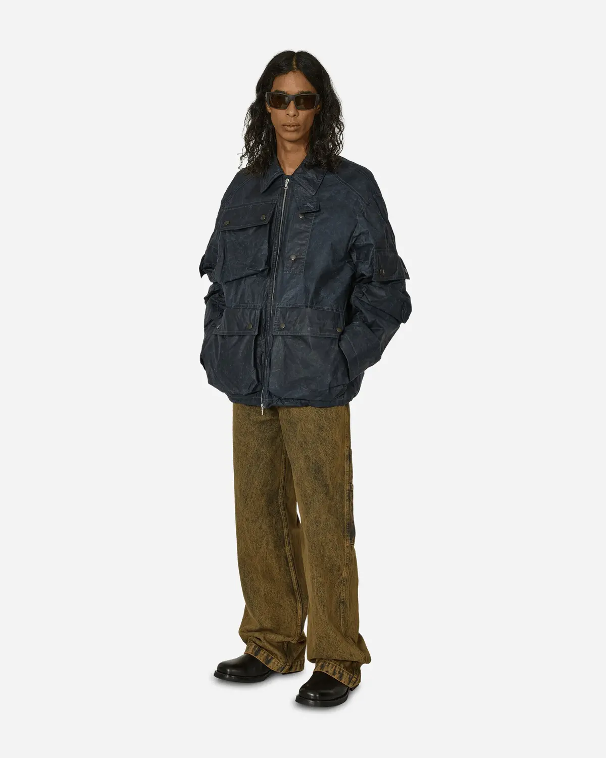 Loose Fit Denim Pants Beige 4