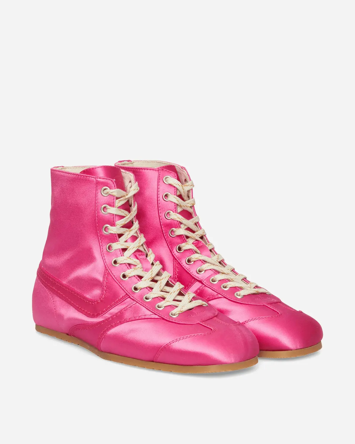 Satin High Top Sneakers Fuchsia 2