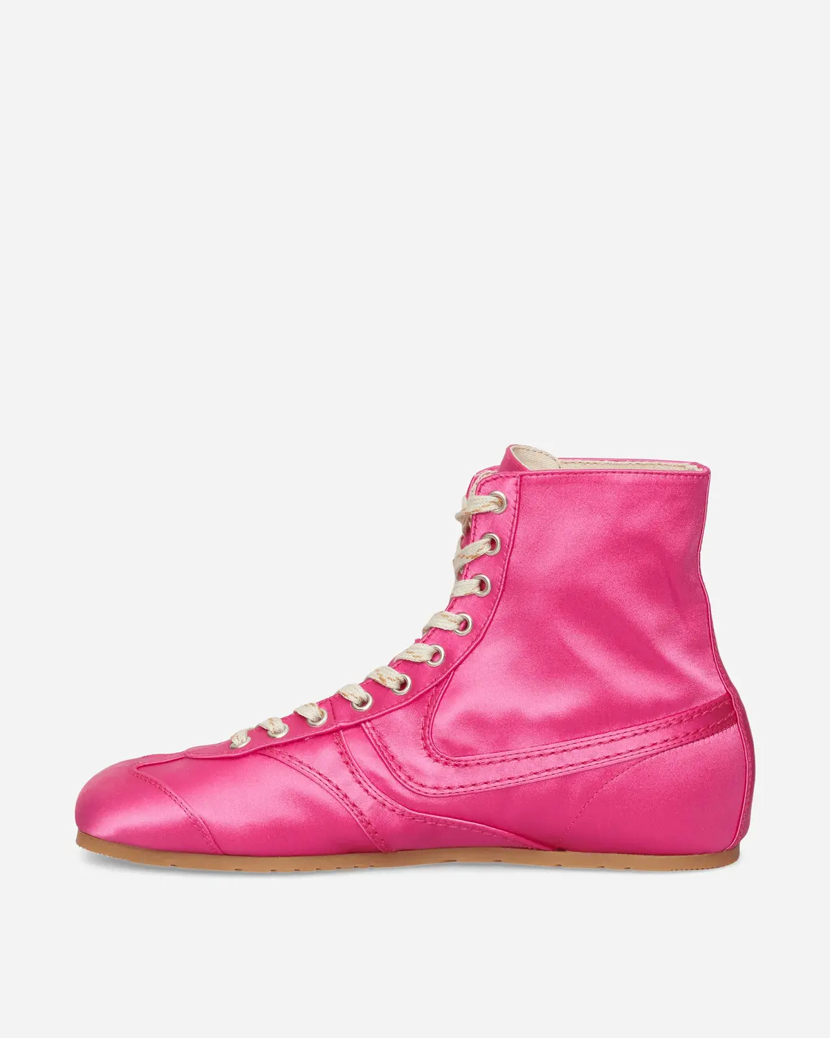 Satin High Top Sneakers Fuchsia 3