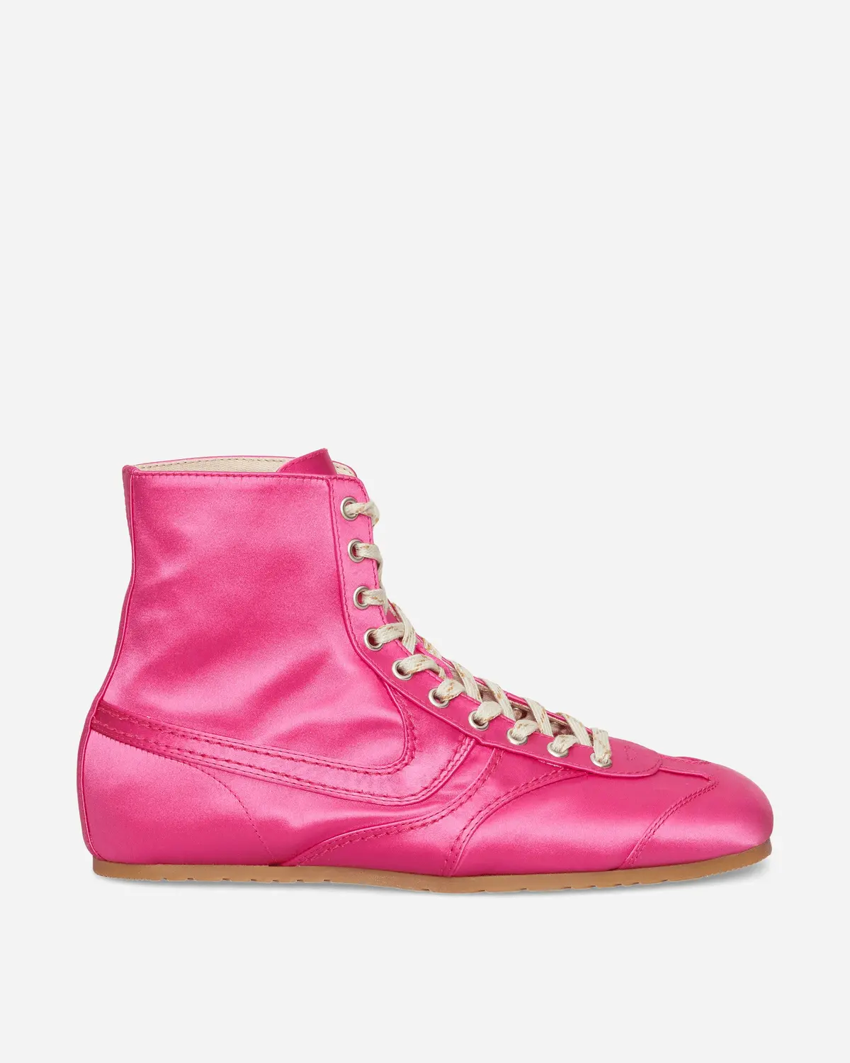 Satin High Top Sneakers Fuchsia 1