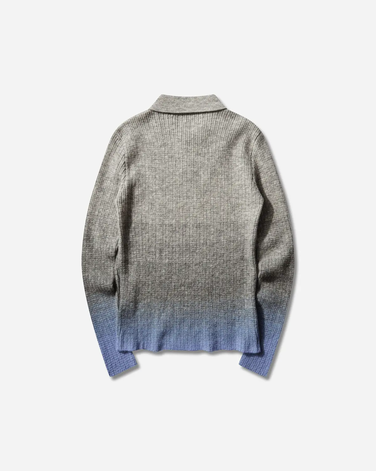 Men's Thin Gradient Polo Knit Grey / Blue 2