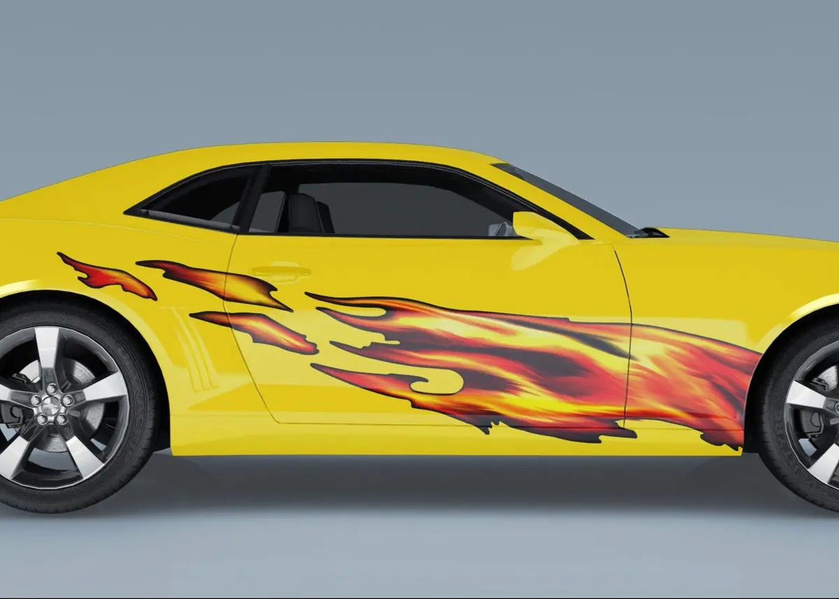 Fire Flames Side Decals Vinyl Graphics For Cars & Trucks #F2 1