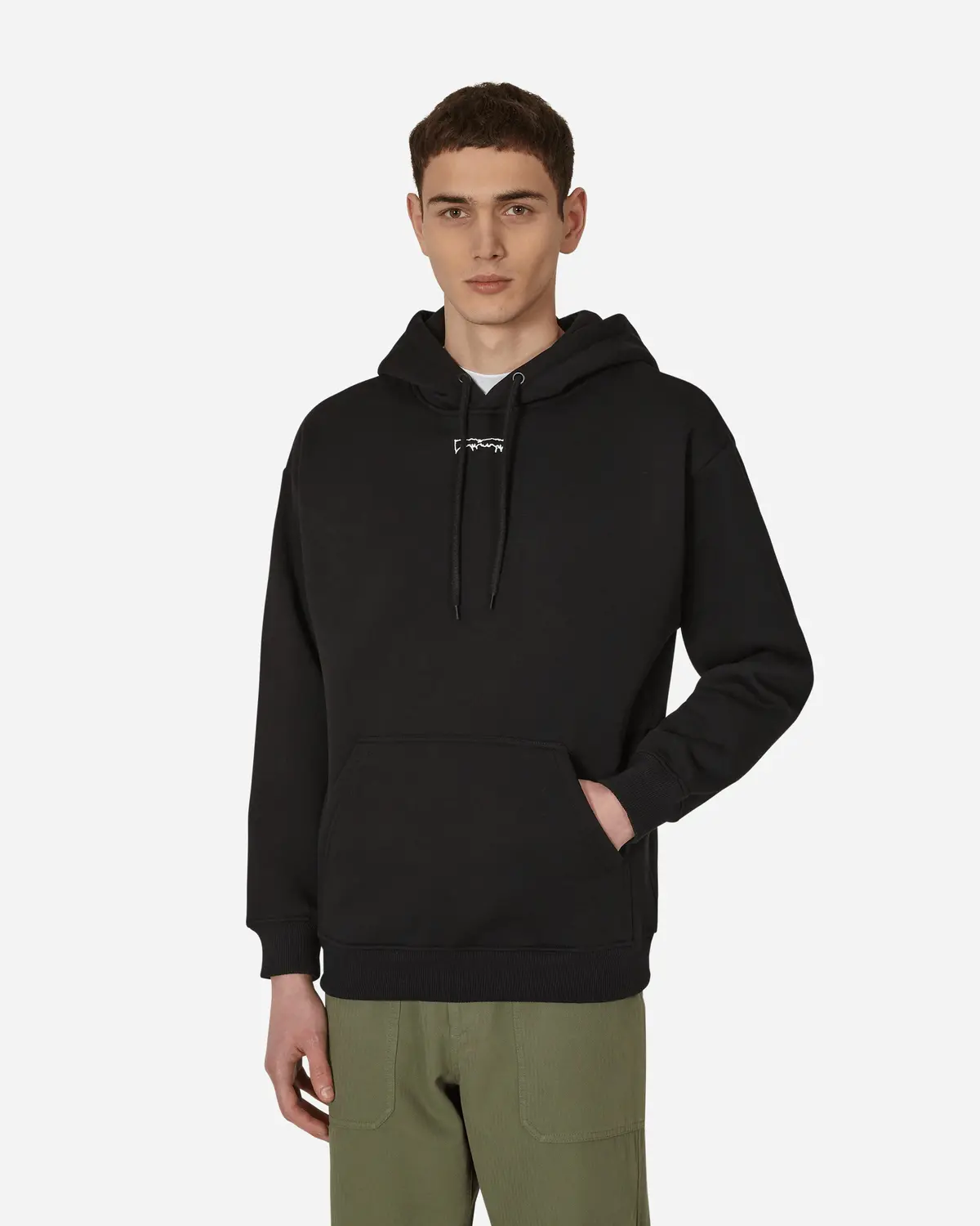 Outline Drip Hooded Sweatshirt Black 1