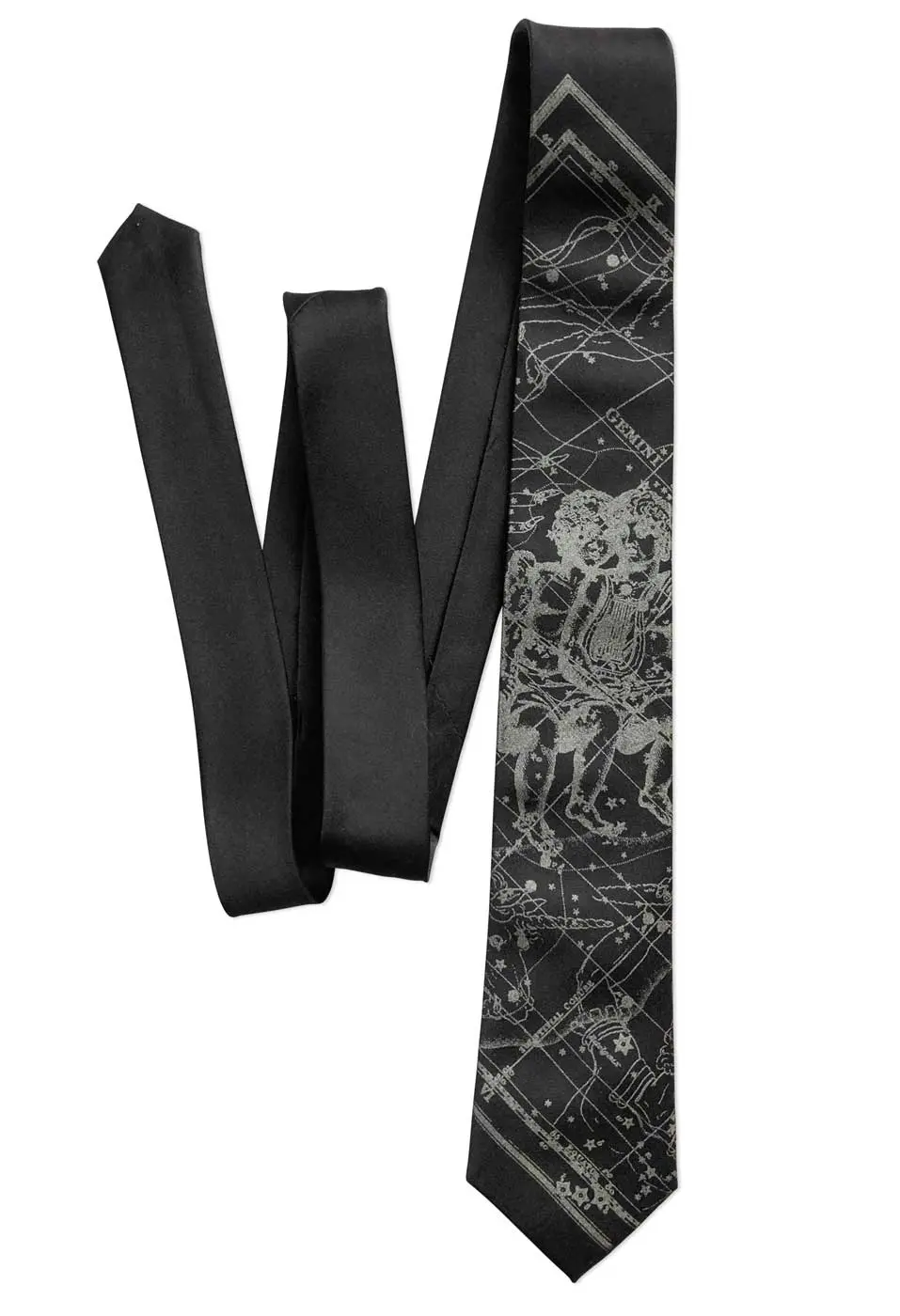 Gemini Necktie, The Twins. Zodiac Constellation Star Chart Tie 6
