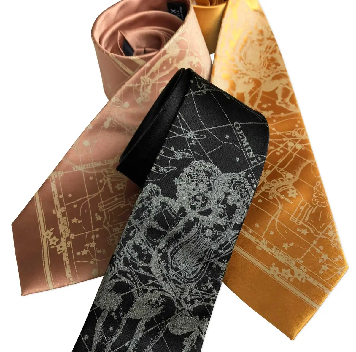 Gemini Necktie, The Twins. Zodiac Constellation Star Chart Tie 10