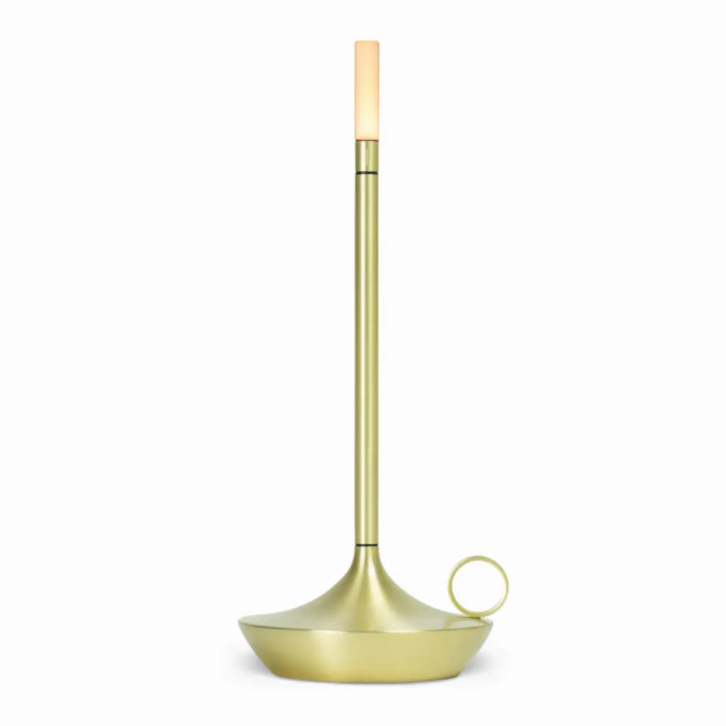 Wick Portable Rechargeable Candle Lamp In Brass 1