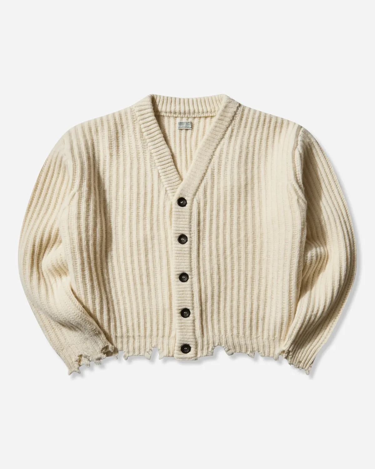 Women's Frayed Cardigan Warm Milk 1