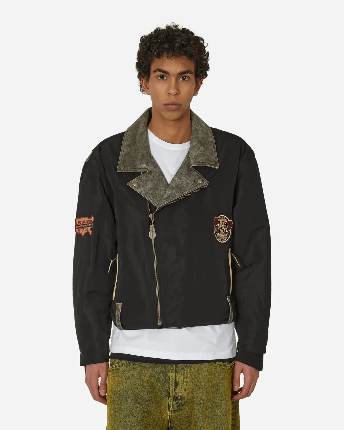 Nylon Moto Jacket Jet Black 1