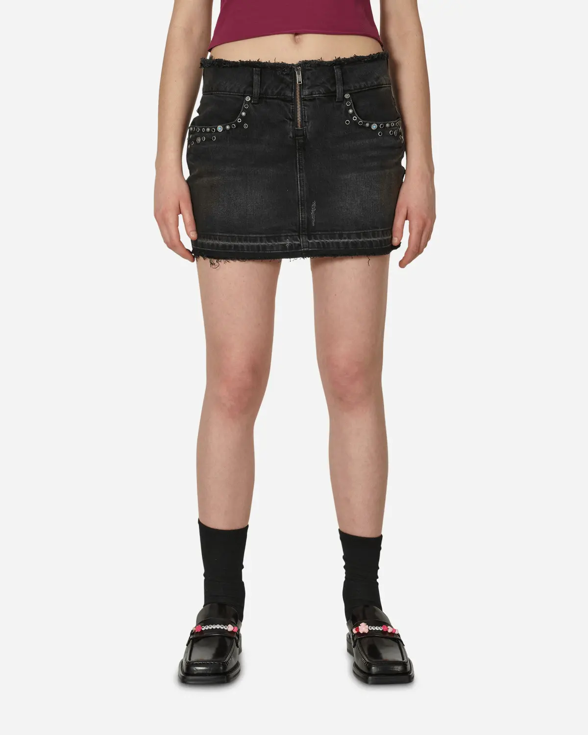 Western Denim Skirt Used Black Wash 1