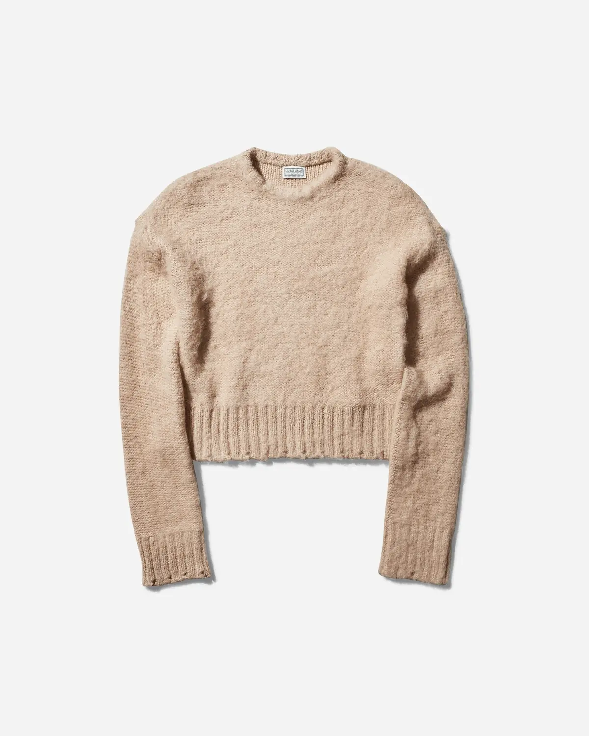 Women's Fuzzy Crewneck Sweater Oxford Tan 1