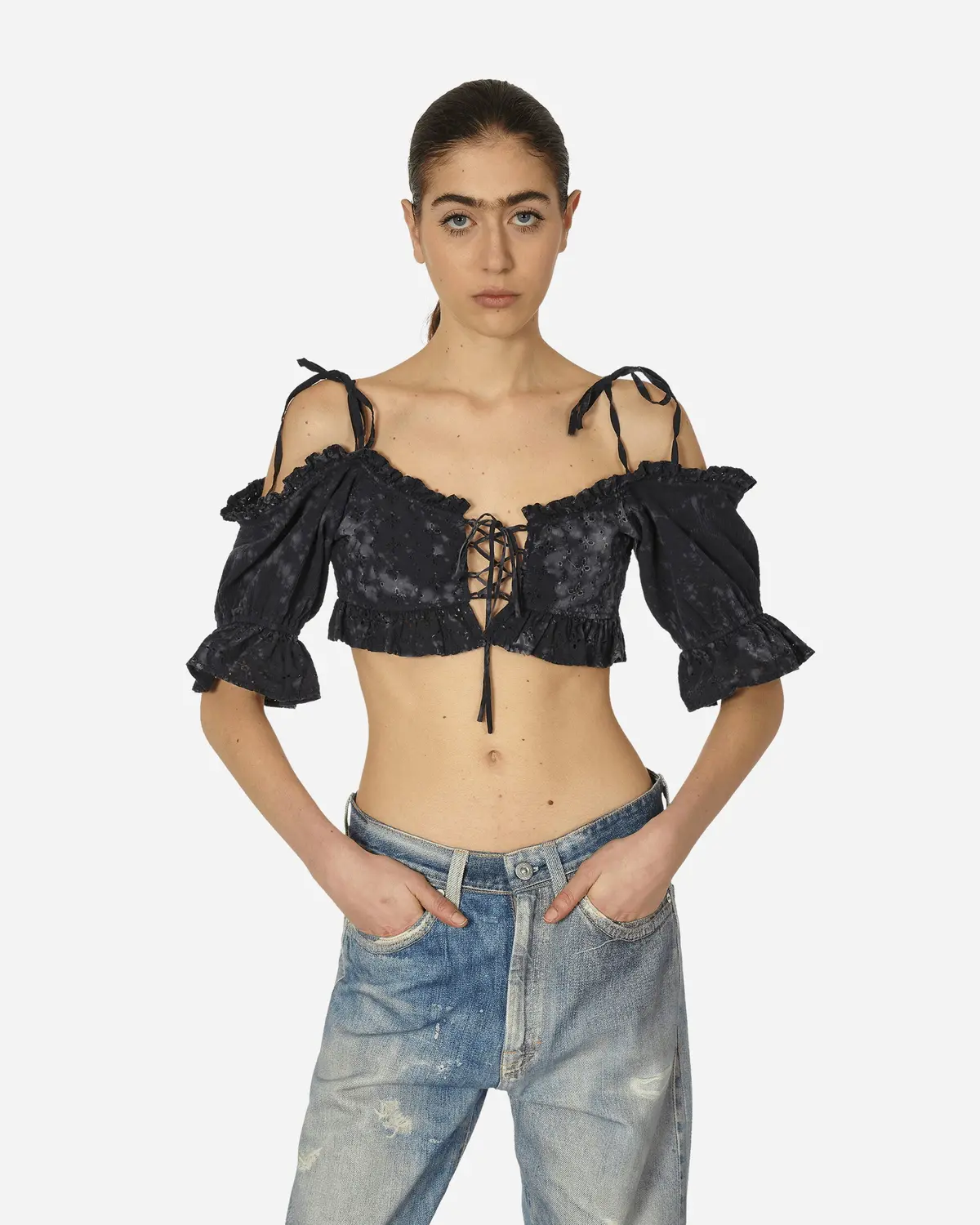 Dyed Sangallo Top Washed Out Black 1
