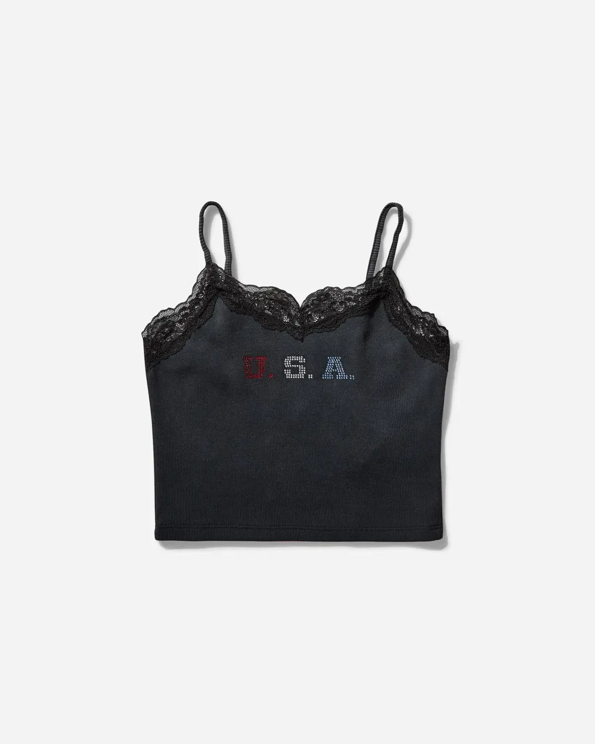 Women's Lace Cami Washed Out Black 1