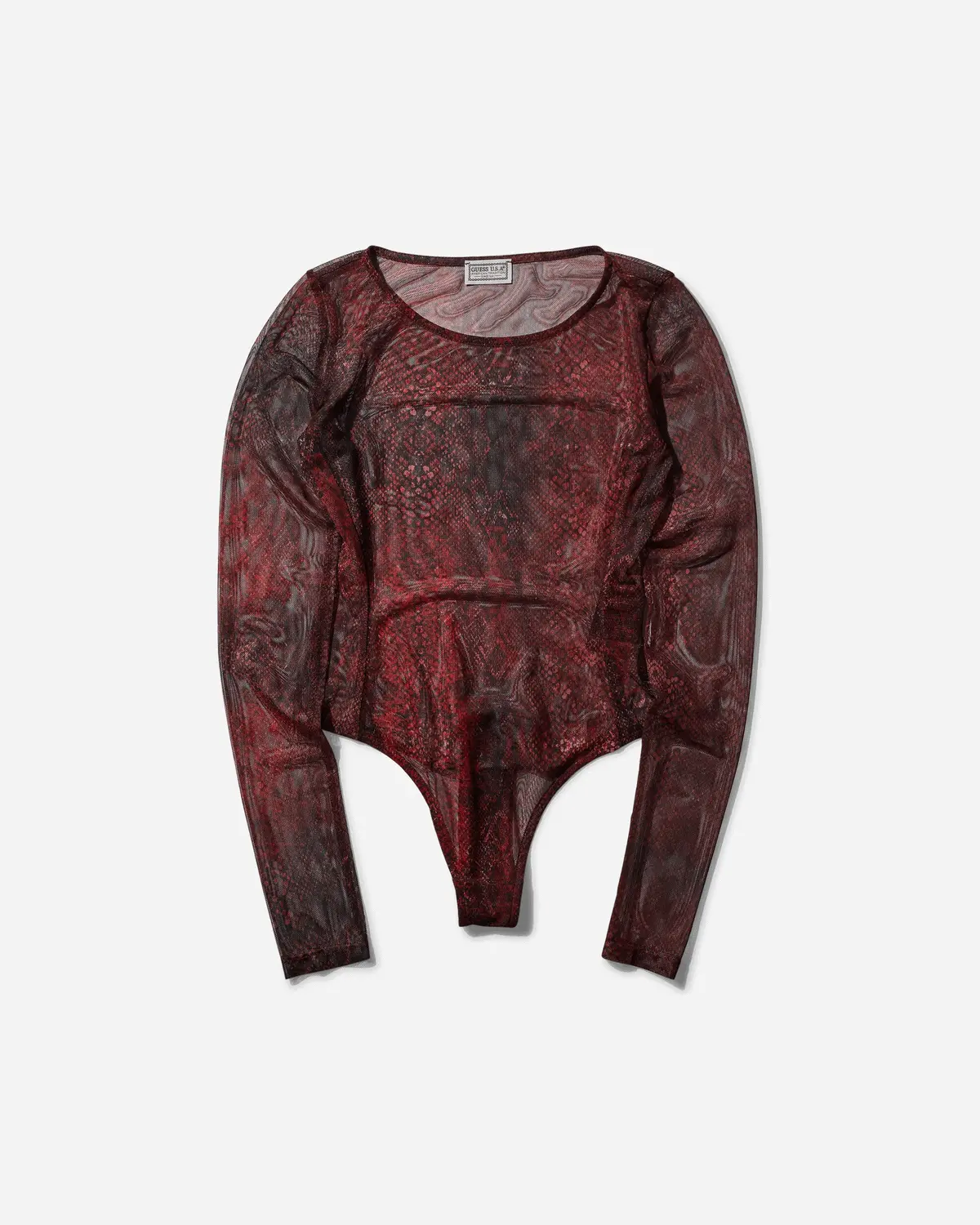 Women's Printed Mesh Bodysuit Petite 1