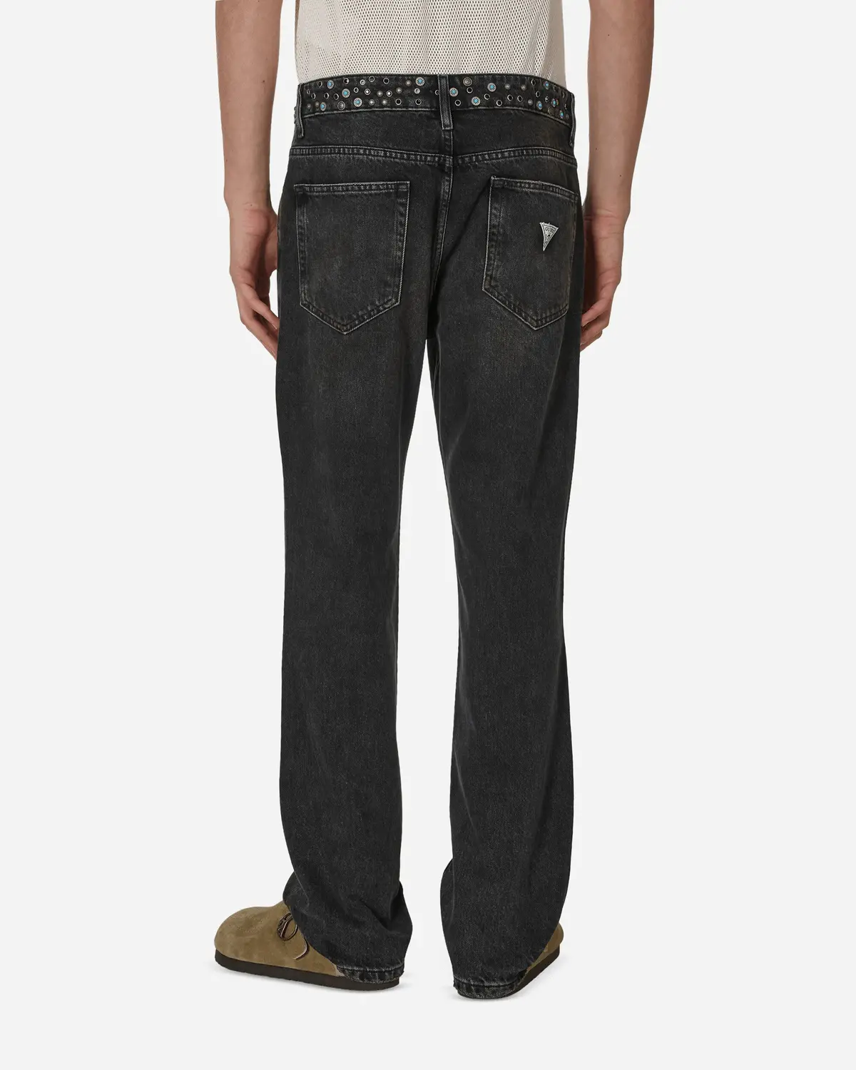 Embellished Flare Pants Aged Black Wash 3