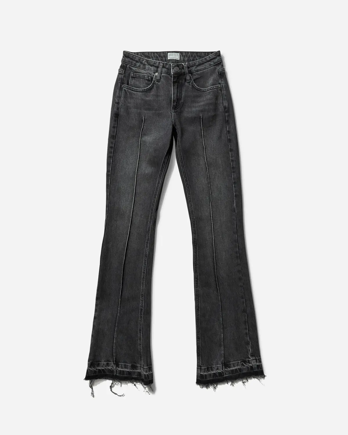 Women's Flare Denim Pants Used Sanded Black Wash 1