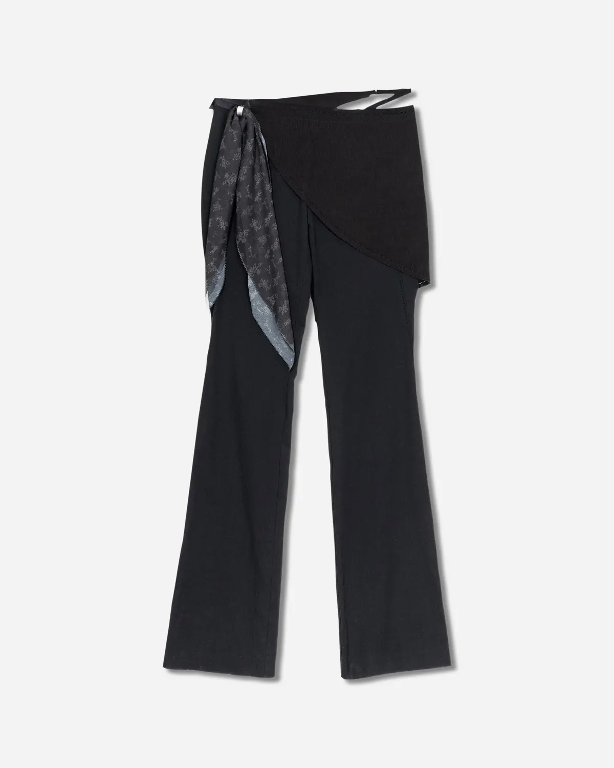 Women's Tie Scarf Pants Black 1
