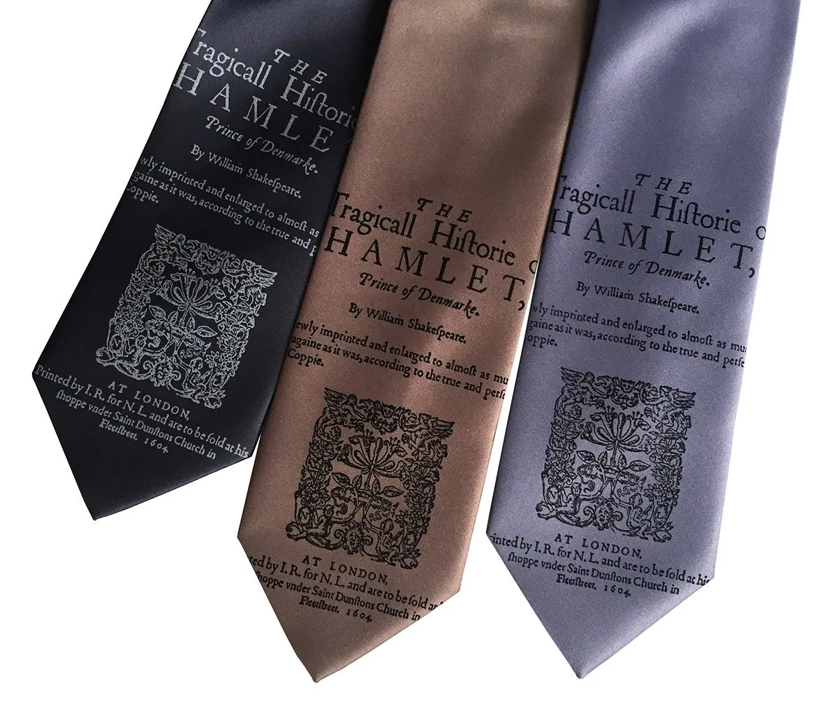 Hamlet Necktie, Shakespeare Print Tie 1