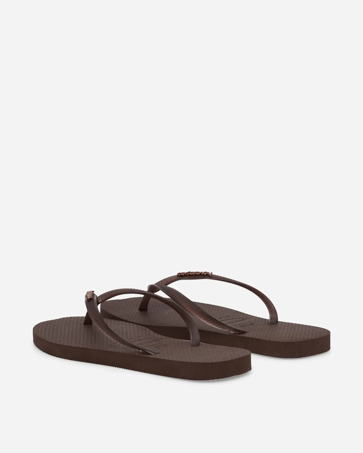 Women's Slim Split Flip Flops Dark Brown 4