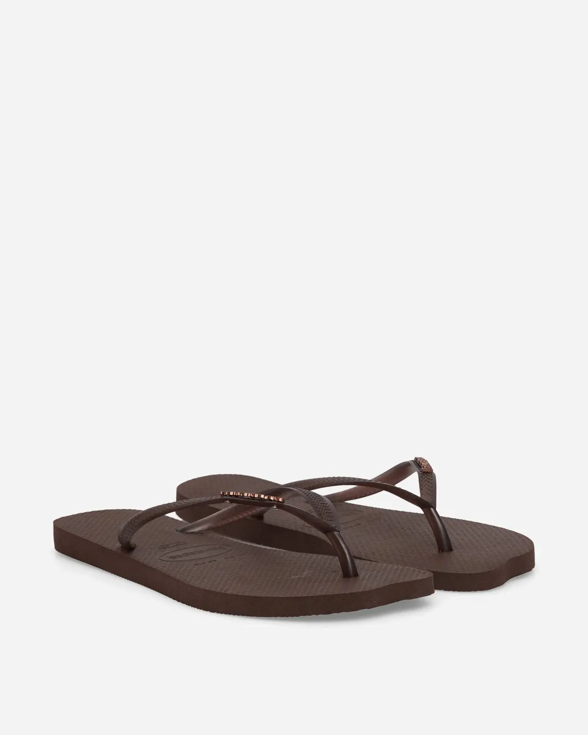 Women's Slim Split Flip Flops Dark Brown 2