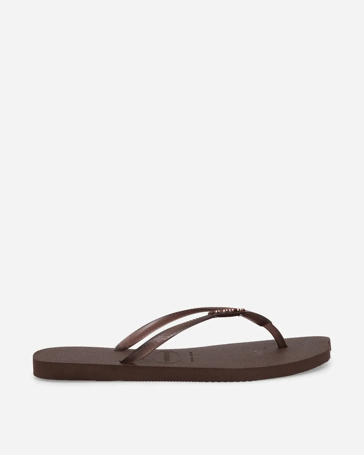 Women's Slim Split Flip Flops Dark Brown 1