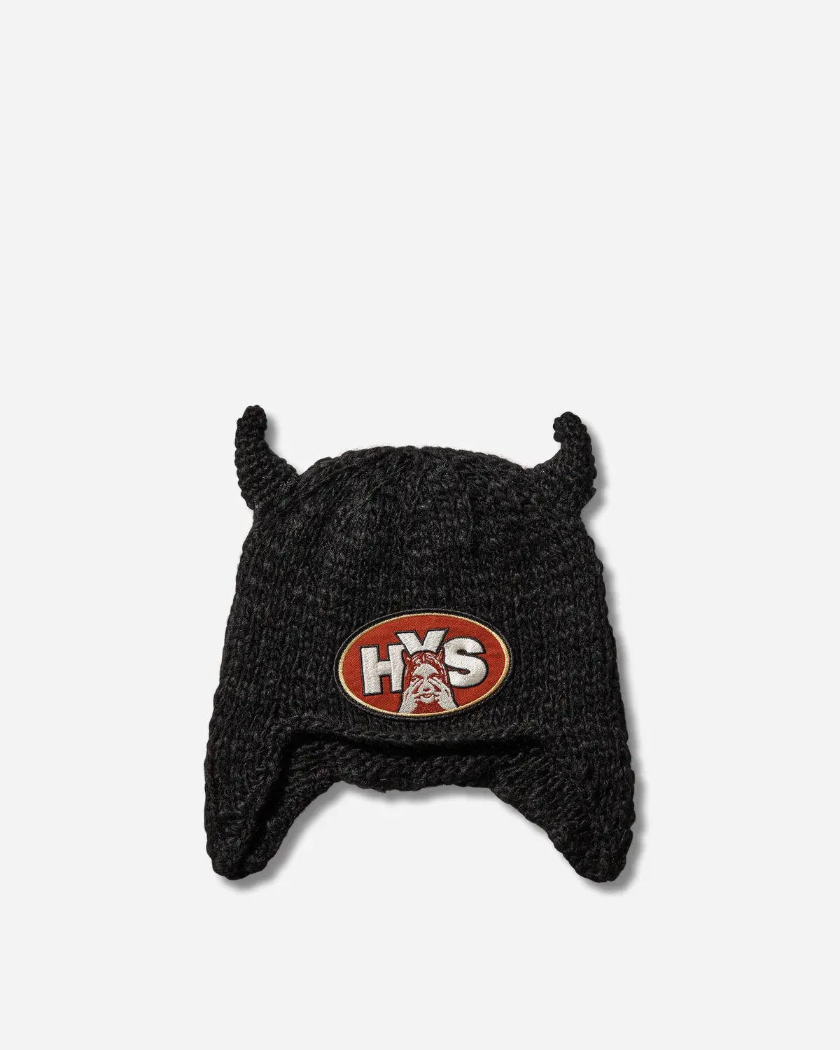 See No Evil Hand-Knitted Beanie Black 1