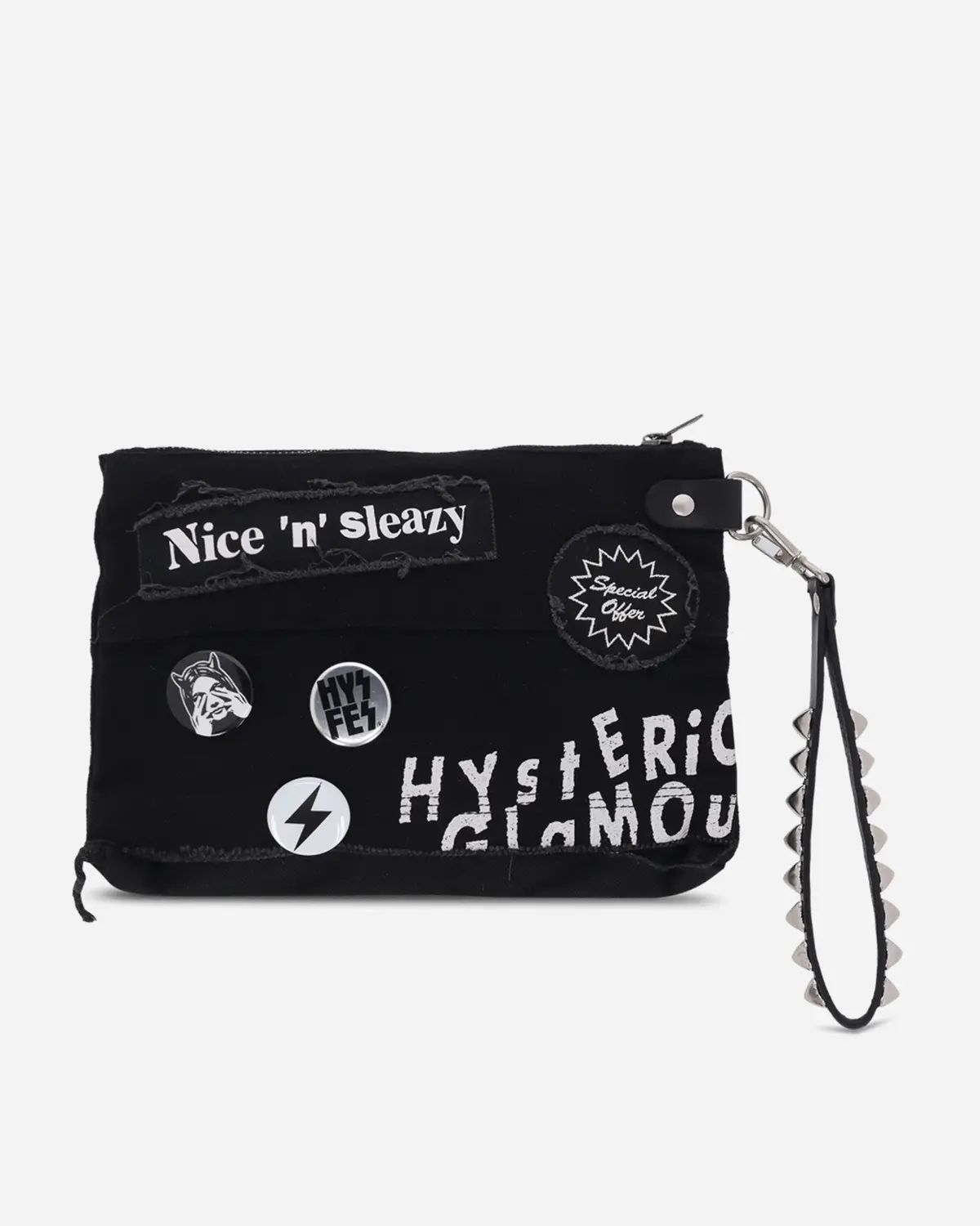 Studs Belt Clutch Bag Black 1