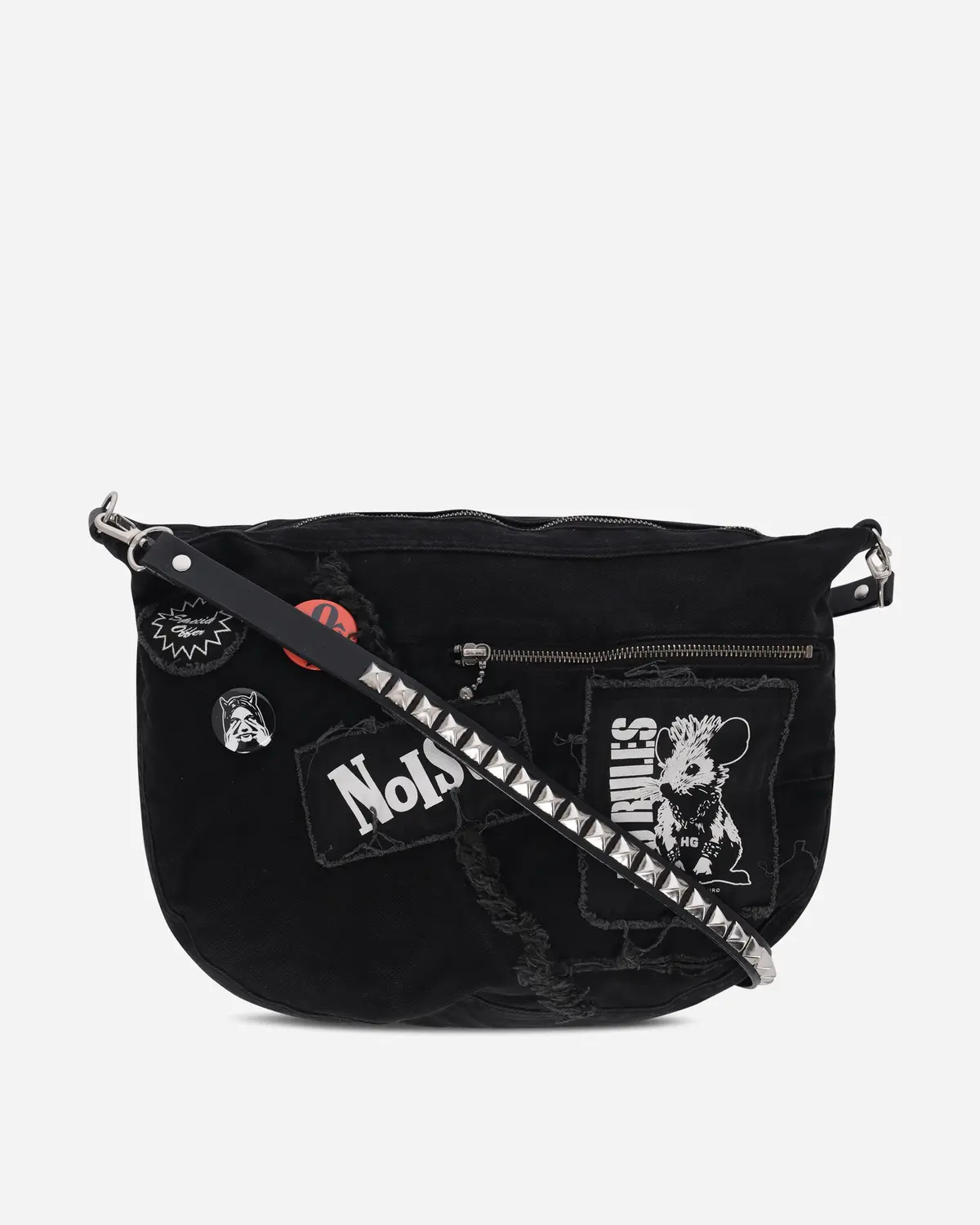 Studs Belt Shoulder Bag Black 1