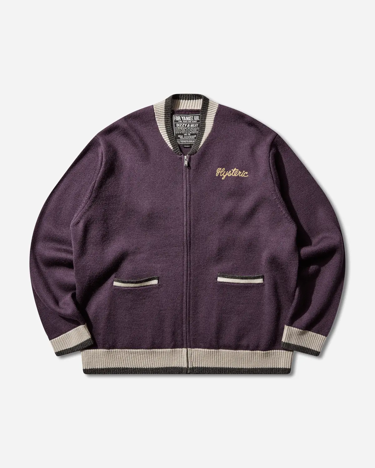 Men's Bored Michigan Embroidered Cardigan Purple 1