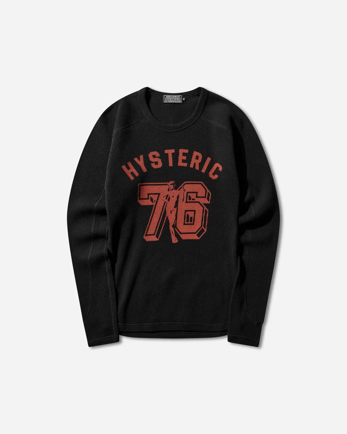 Men's Number 76 Longsleeve T-Shirt Black 1