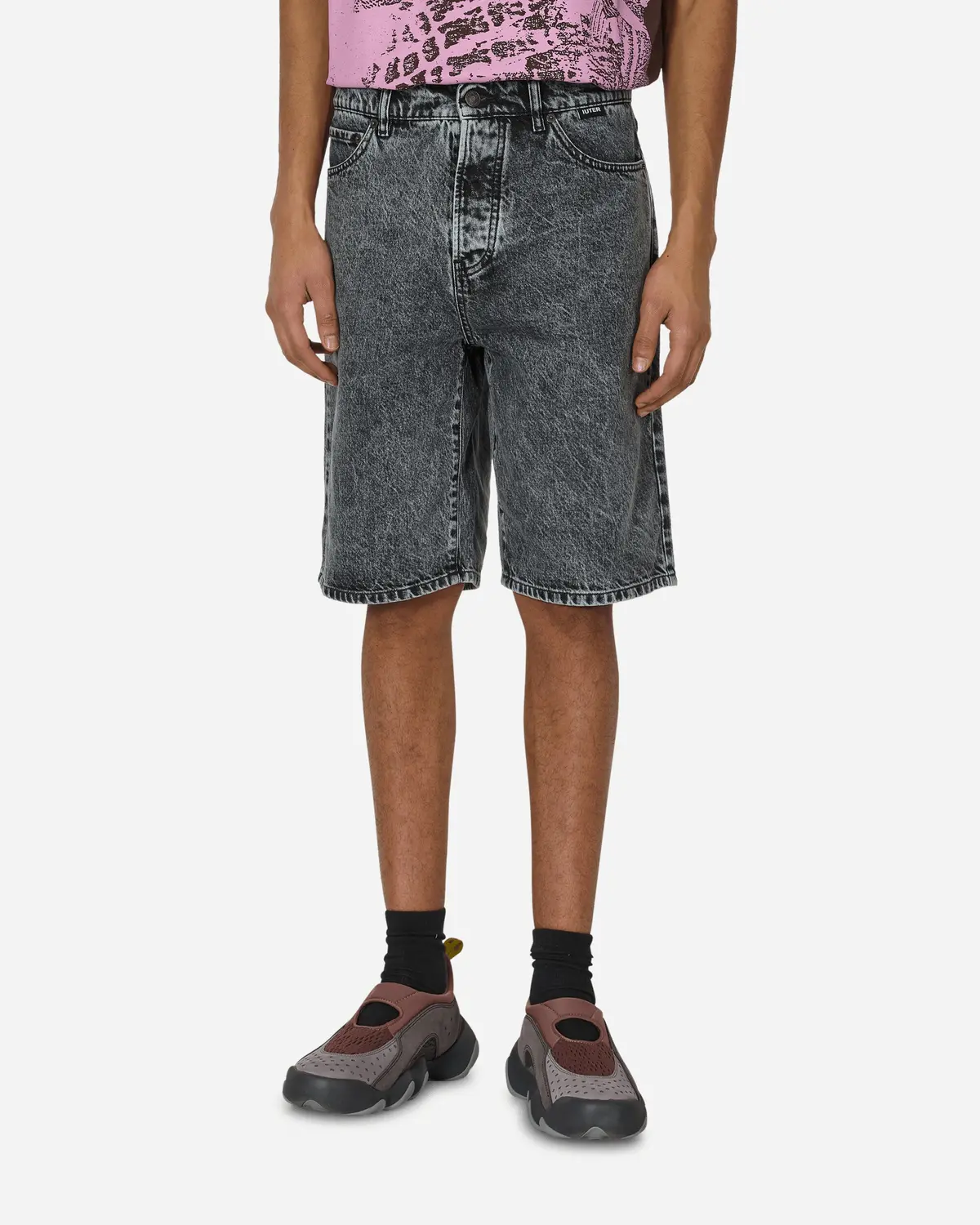 Loose Denim Shorts Grey 1