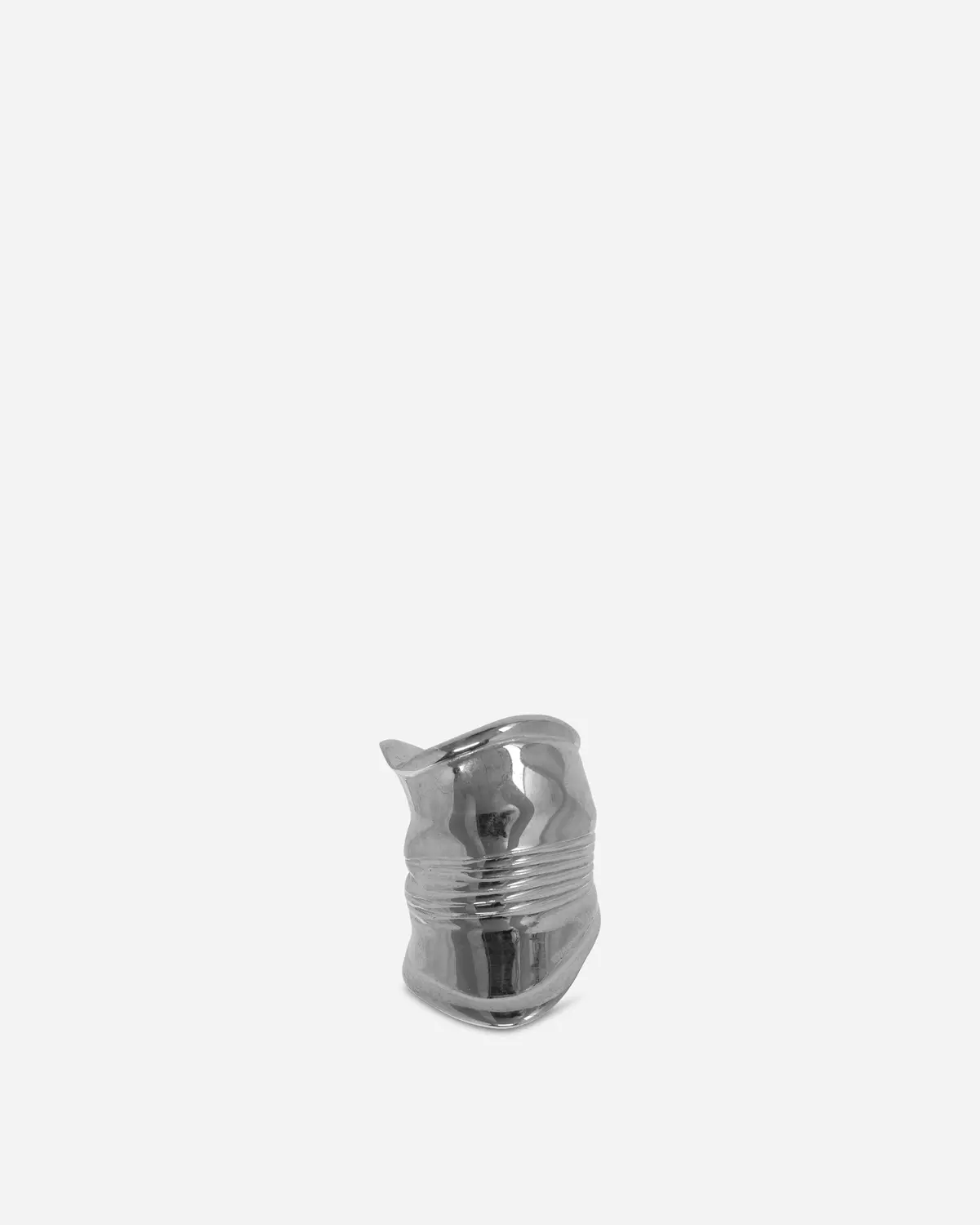 Crushed Can Ring Silver 1