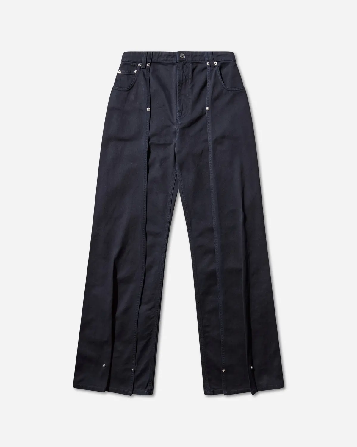 Women's Snap-Button Denim Jeans Navy 1