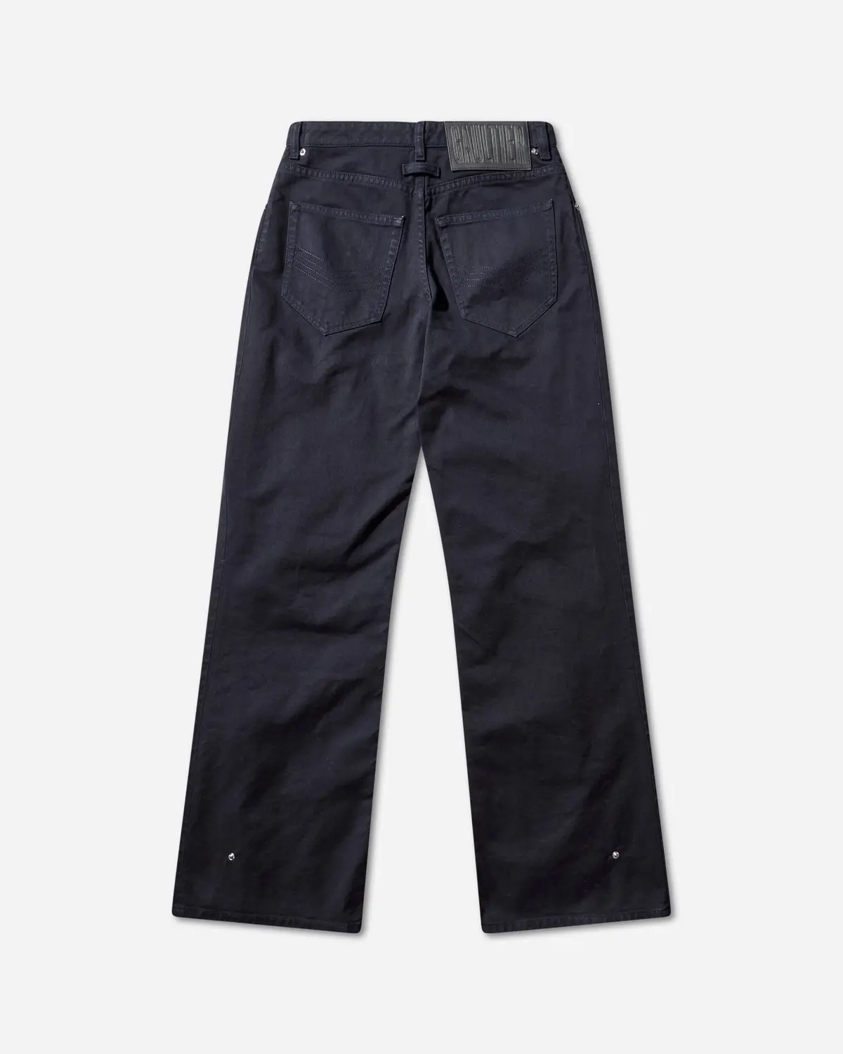Women's Snap-Button Denim Jeans Navy 2