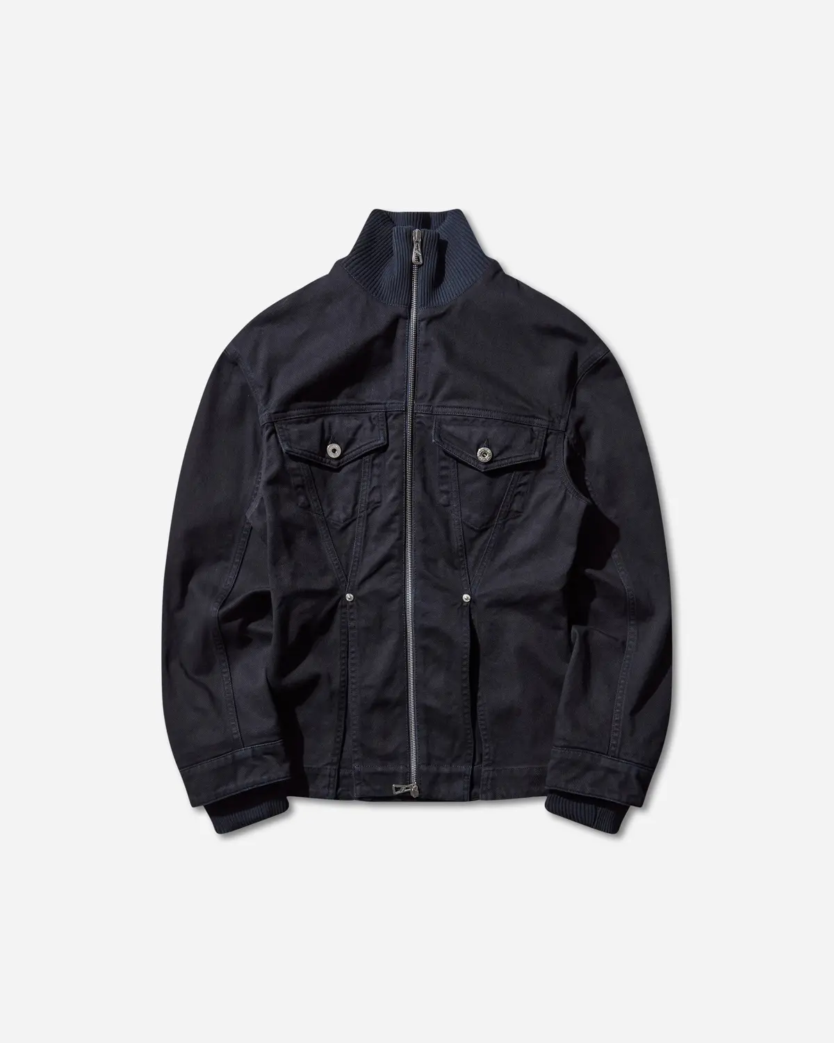 Women's Slit Denim Jacket Navy 1