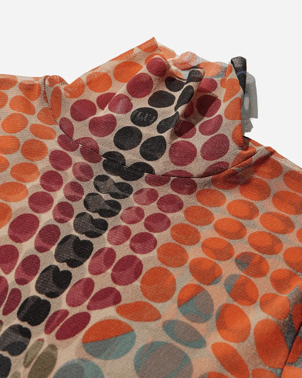 Women's Re-Edition Dots Mesh Top Orange 4