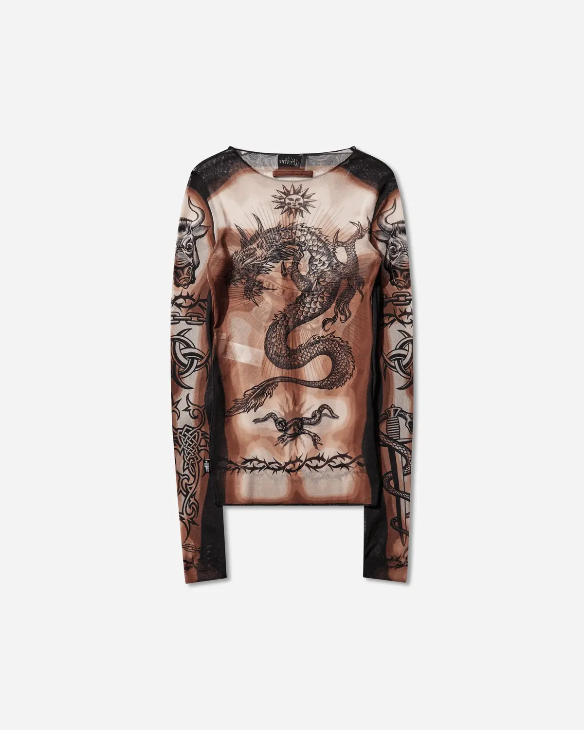 Women's Re-Edition Safe Sex Tattoo Longsleeve Top Black 2