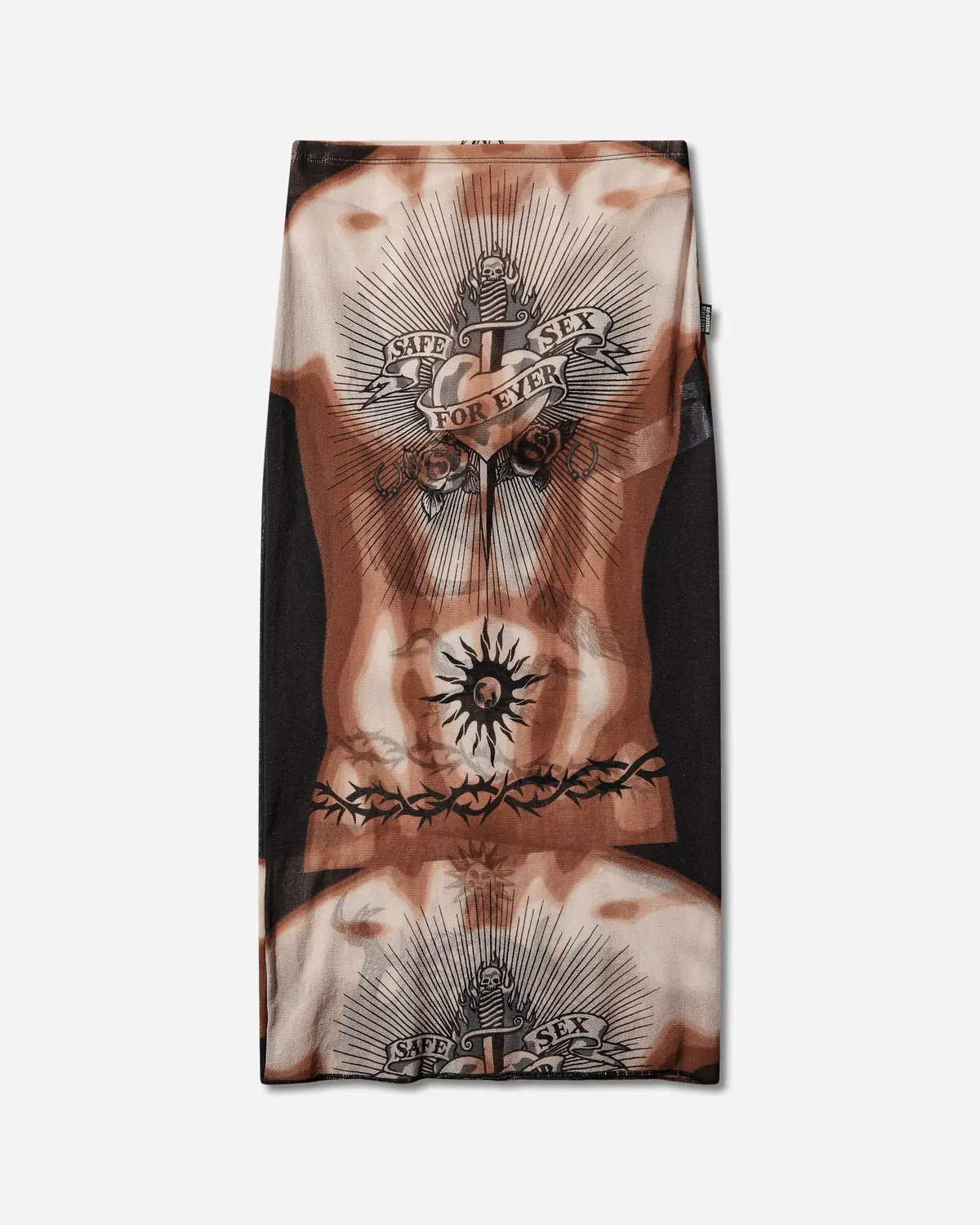 Women's Re-Edition Safe Sex Tattoo Long Skirt Black 1