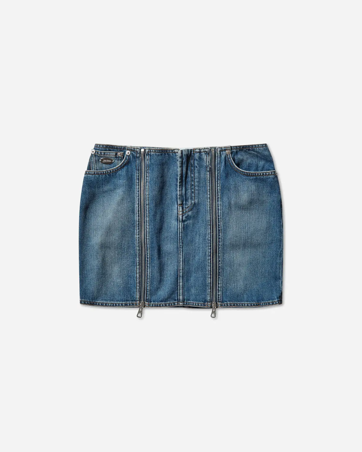 Women's Zipped Denim Skirt Blue 1