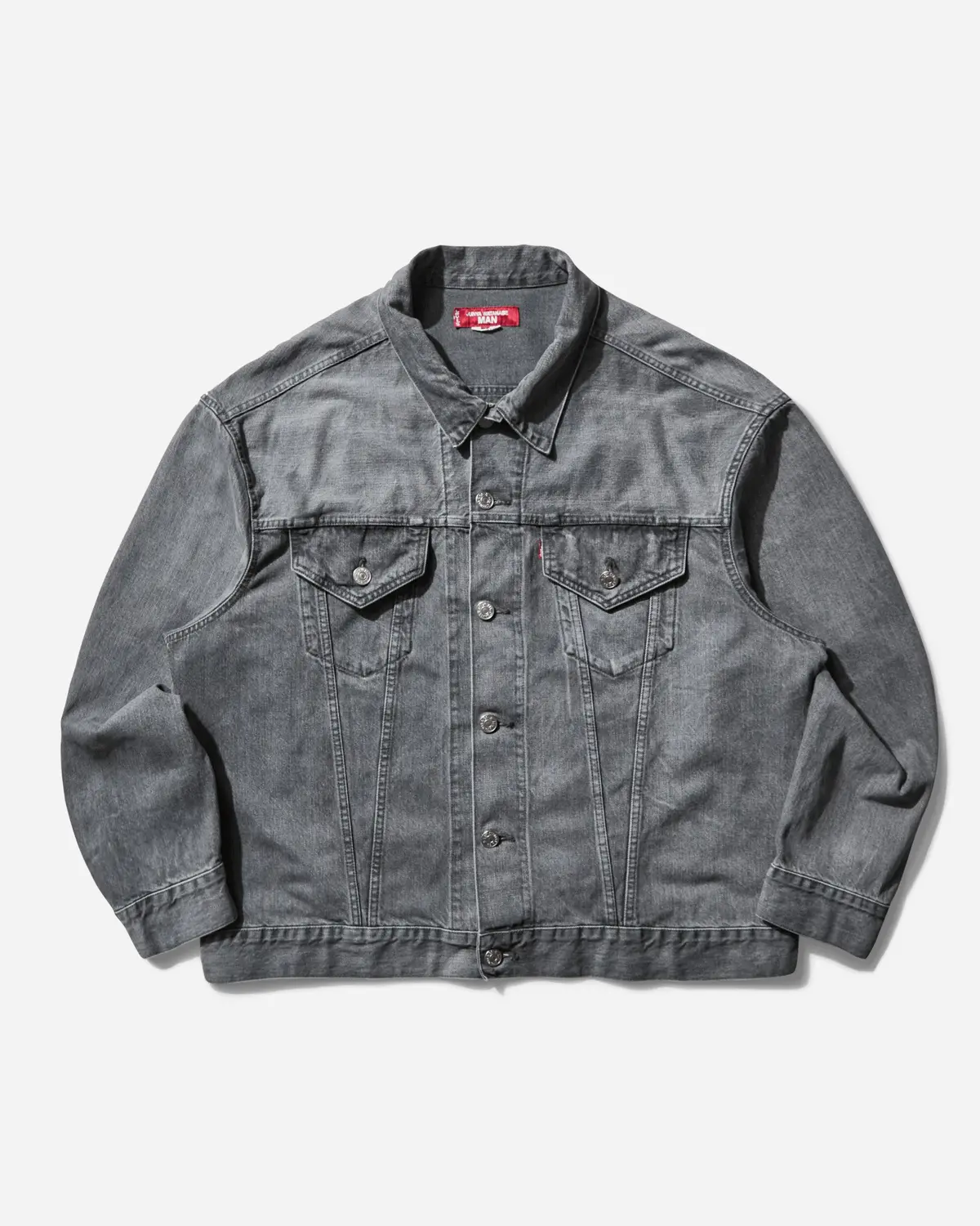 Men's Levi’S Selvedge Denim Trucker Jacket Grey 1