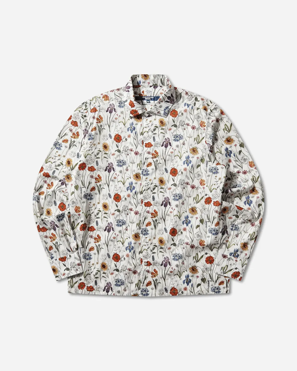 Men's Floral Longsleeve Shirt White / Red / Purple / Blue 1