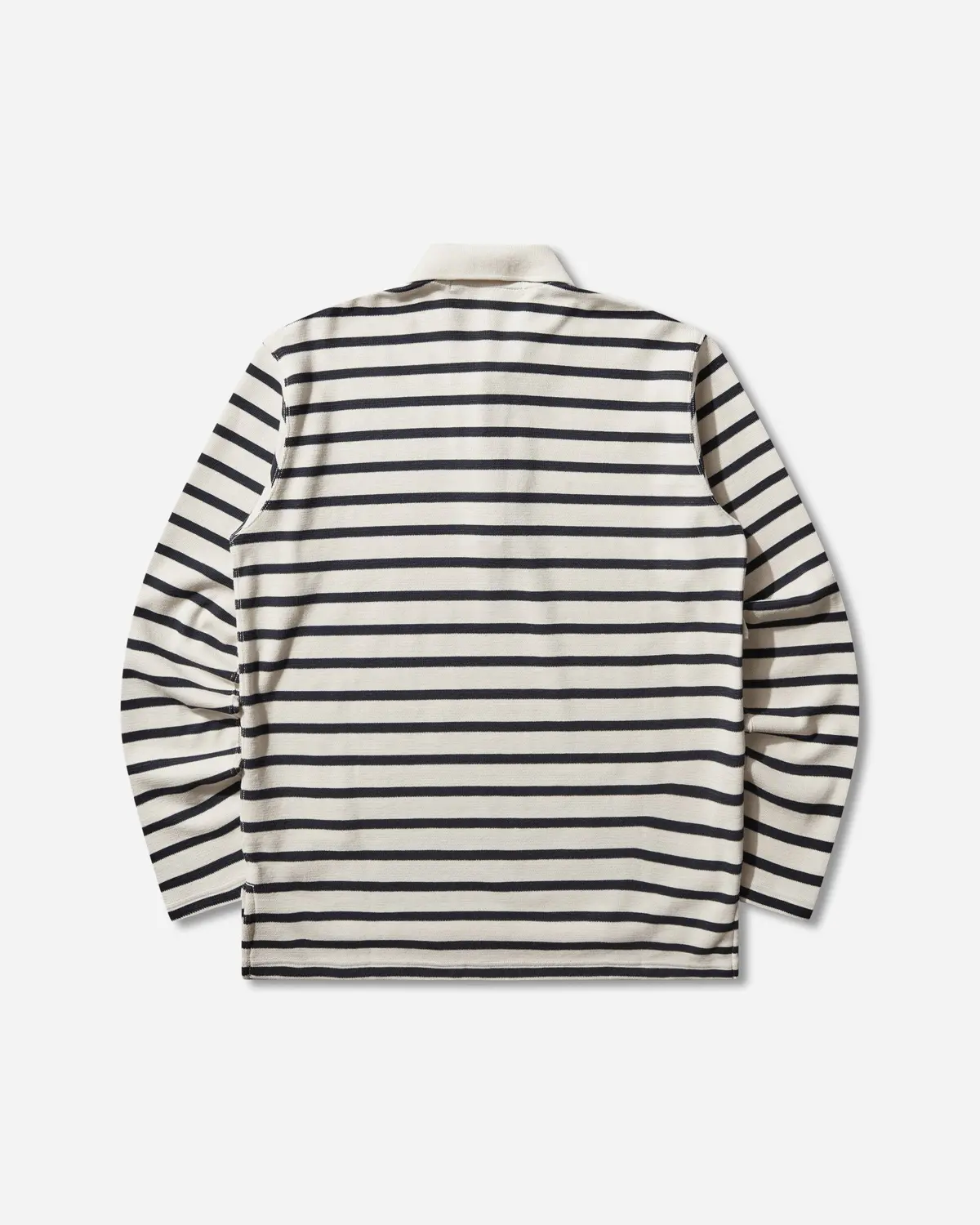 Men's Striped Longsleeve Polo Natural / Navy 2