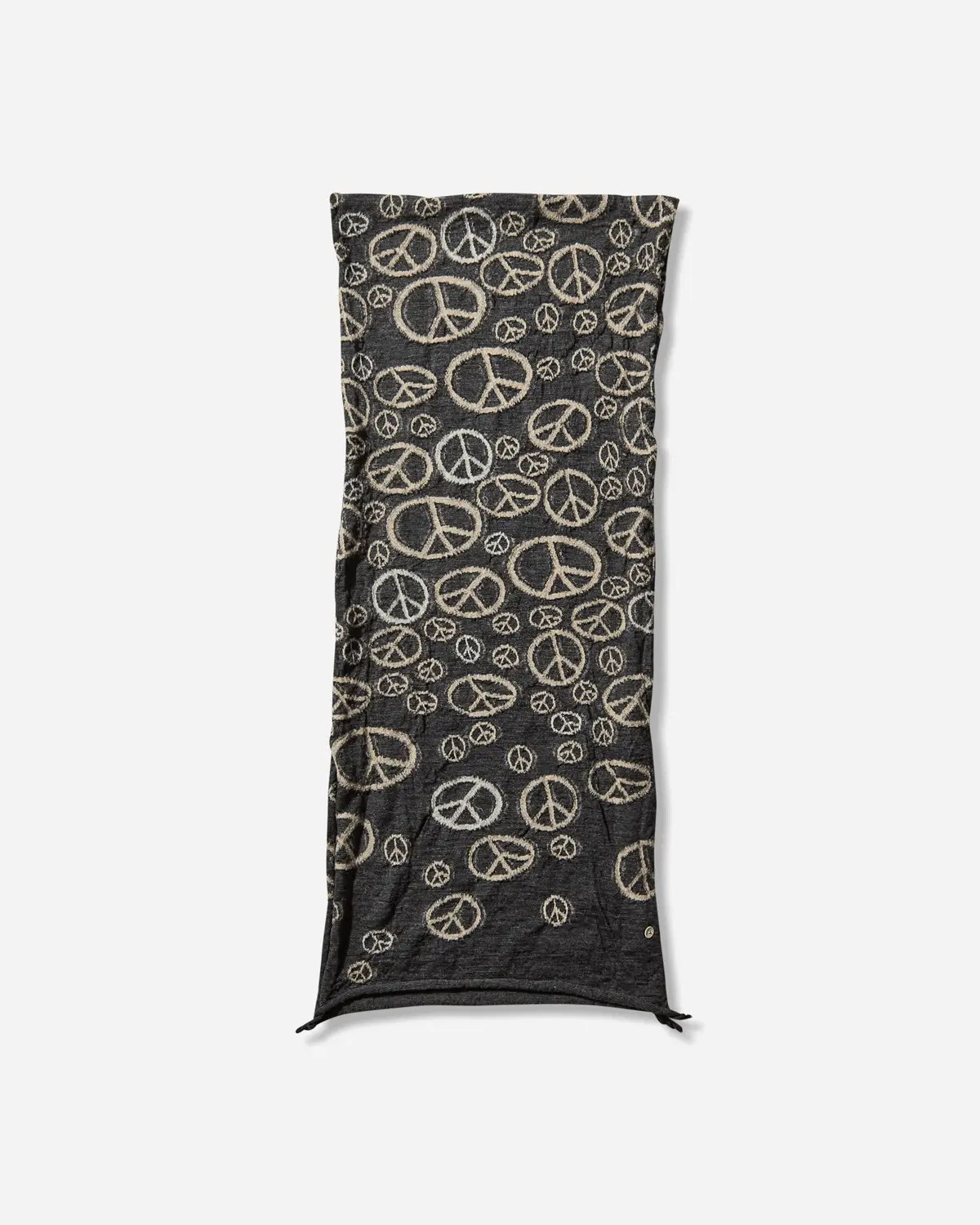 Fulling Wool Peace Mark Happy Scarf Black 1