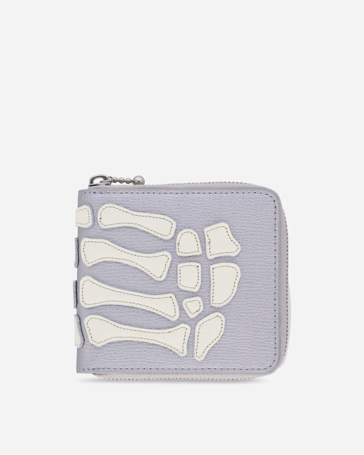 Thumb Up Bone Band Zip Wallet Silver 1